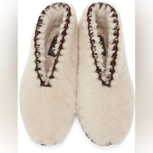 Bode Beige Greco Shearling Slippers size 46 BNWB (no lid)